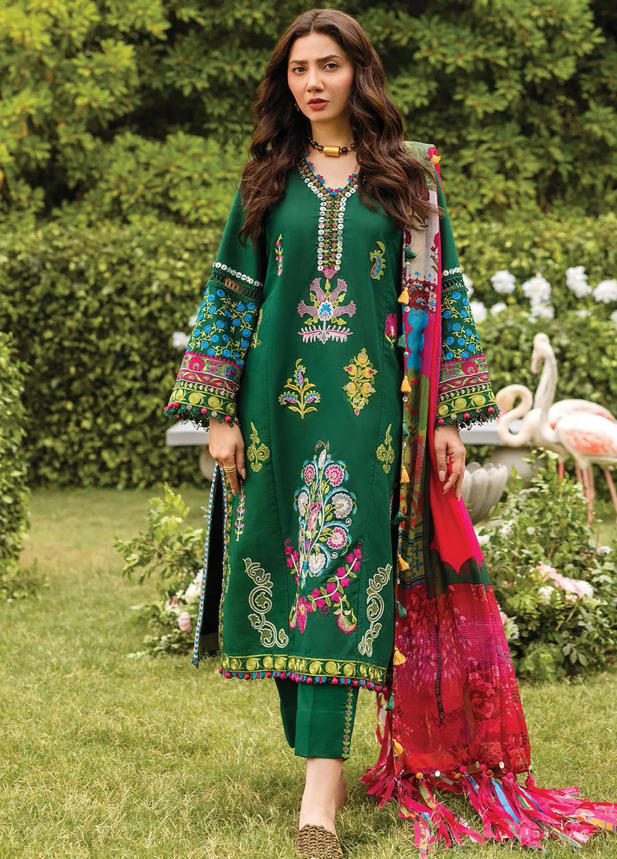 Siraa by Sadaf Fawad Khan Embroidered Lawn Unstitched 3Pc Suit - ADA (A)