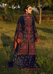 Hussain Rehar Embroidered Karandi Unstitched 3Pc Suit - Aegean