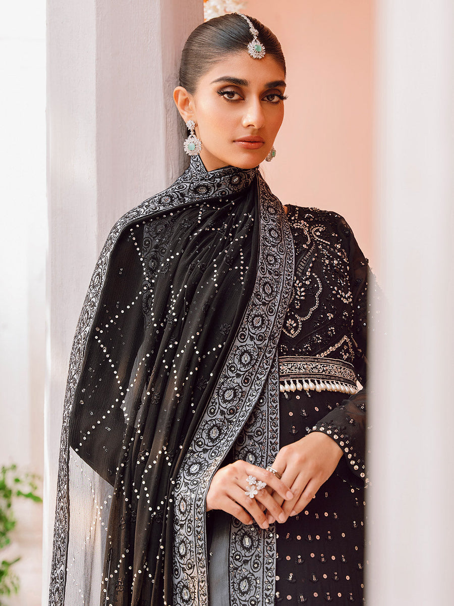 Faiza Faisal Heeriye Embroidered Chiffon Unstitched 3Pc Suit - Afreen