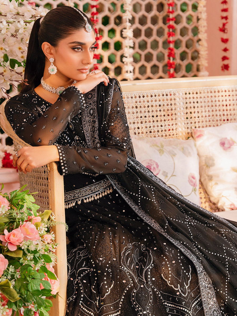 Faiza Faisal Heeriye Embroidered Chiffon Unstitched 3Pc Suit - Afreen