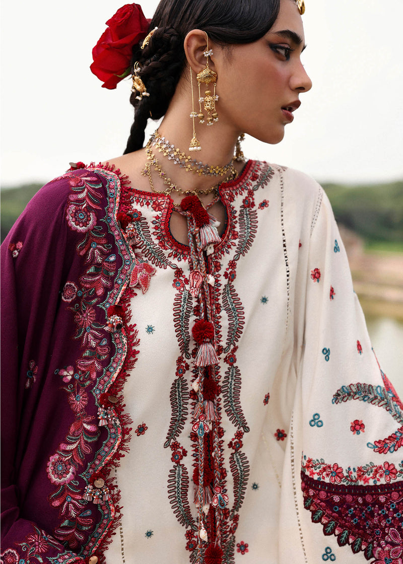 Hussain Rehar Embroidered Karandi Unstitched 3Pc Suit - Afsaneh
