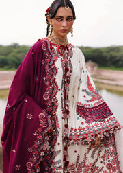 Hussain Rehar Embroidered Karandi Unstitched 3Pc Suit - Afsaneh