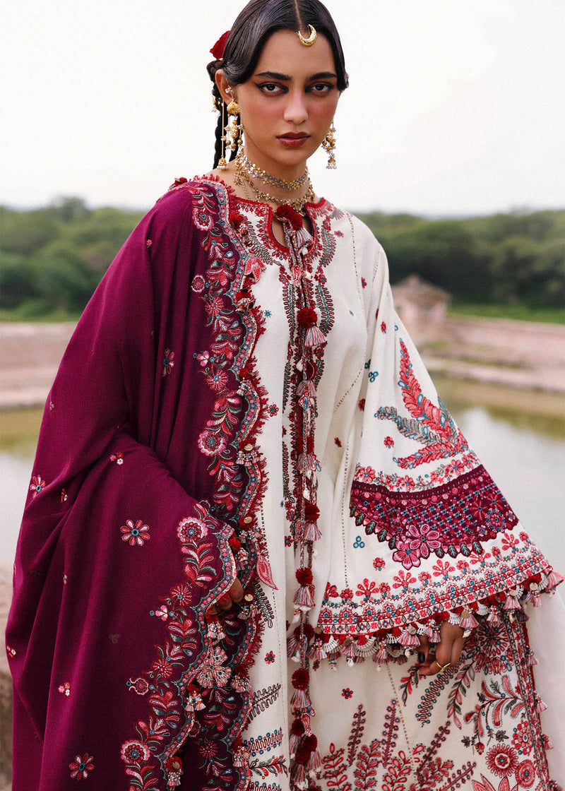 Hussain Rehar Embroidered Karandi Unstitched 3Pc Suit - Afsaneh