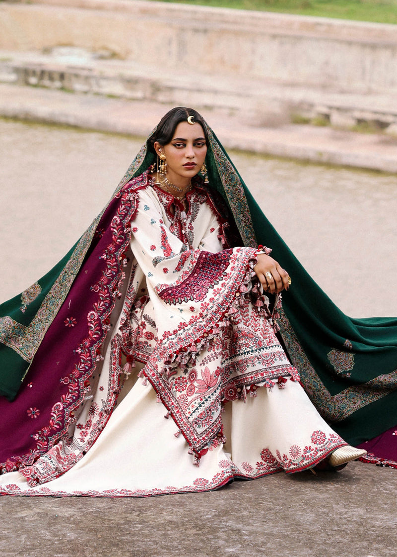 Hussain Rehar Embroidered Karandi Unstitched 3Pc Suit - Afsaneh