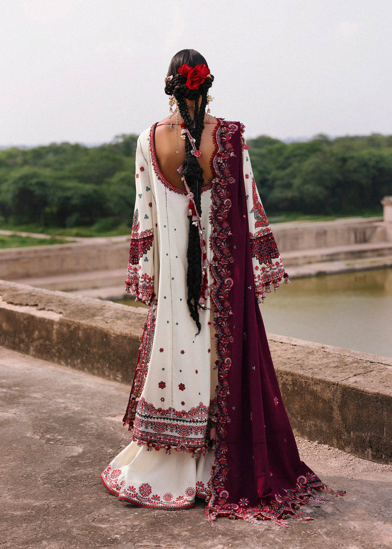 Hussain Rehar Embroidered Karandi Unstitched 3Pc Suit - Afsaneh