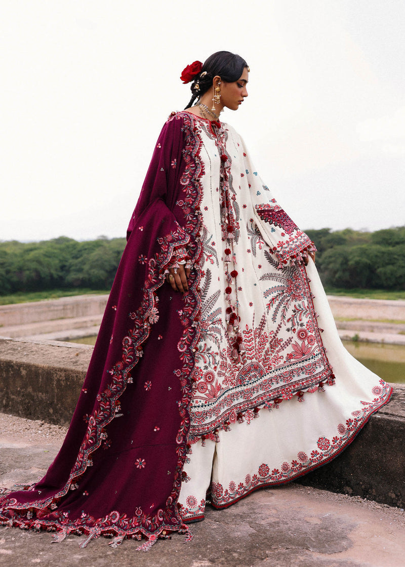 Hussain Rehar Embroidered Karandi Unstitched 3Pc Suit - Afsaneh