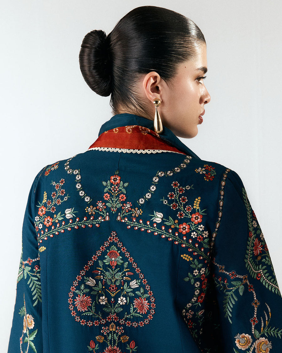 Jugnu Lahore Spring Summer Unstitched Embroidered Cotton 3Pc Suit - Agna