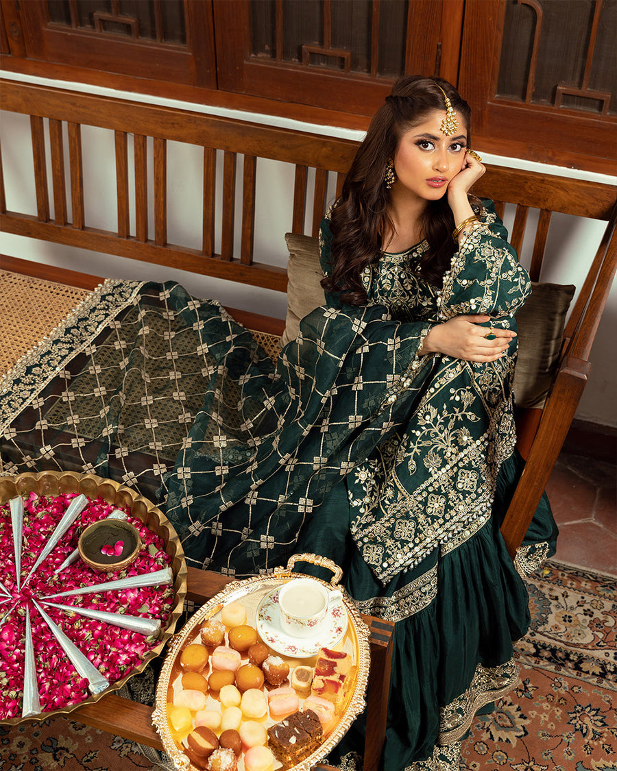 Nira by Faiza Saqlain Embroidered Raw Silk Unstitched 3Pc Suit - AHIN