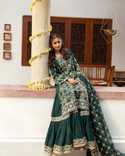 Nira by Faiza Saqlain Embroidered Raw Silk Unstitched 3Pc Suit - AHIN