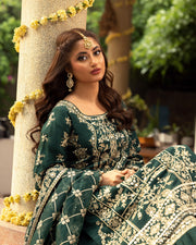 Nira by Faiza Saqlain Embroidered Raw Silk Unstitched 3Pc Suit - AHIN