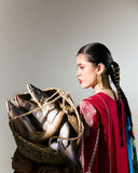 Jugnu by Hussain Rehar Unstitched Embroidered Lawn 3Pc Suit - Ahiti