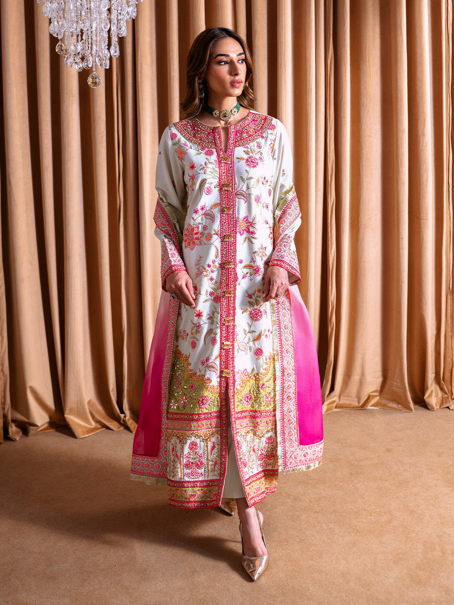Faiza Faisal Rema Embroidered Raw Silk Unstitched 3Pc Suit - Aida