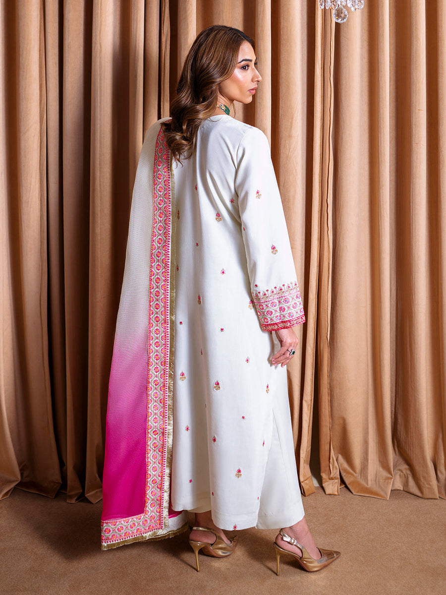 Faiza Faisal Rema Embroidered Raw Silk Unstitched 3Pc Suit - Aida