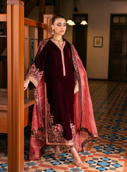 Zainab Chottani Embroidered Velvet Unstitched 3Pc Suit - Aima