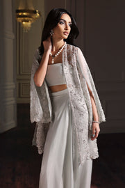Emral Elyshia Embroidered Organza Unstitched 3Pc Suit D-07 Aira
