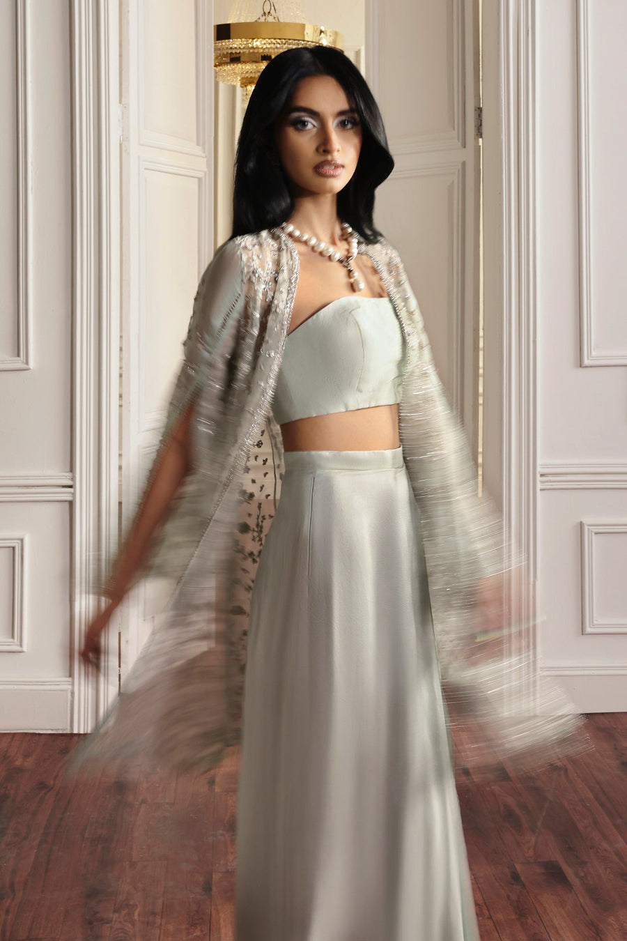 Emral Elyshia Embroidered Organza Unstitched 3Pc Suit D-07 Aira