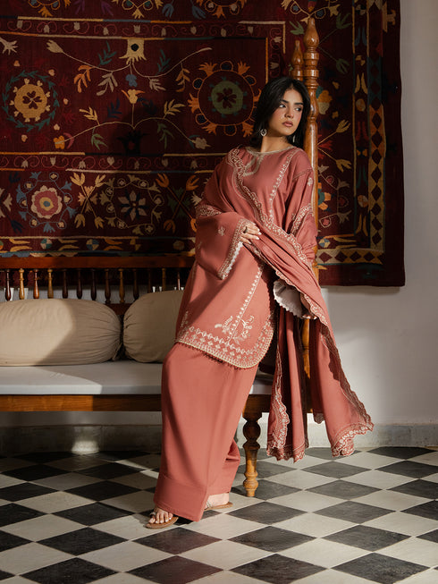 Virsa by Cinq Embroidered Karandi Unstitched 3Pc Suit - AKS