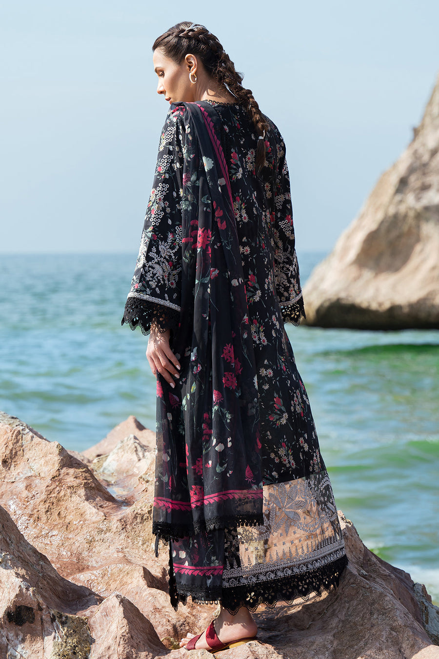 Afrozeh Summer Together Embroidered Lawn Unstitched 3Pc Suit - Levana