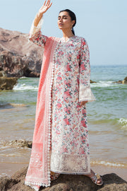 Afrozeh Summer Together Embroidered Lawn Unstitched 3Pc Suit - Gardenia