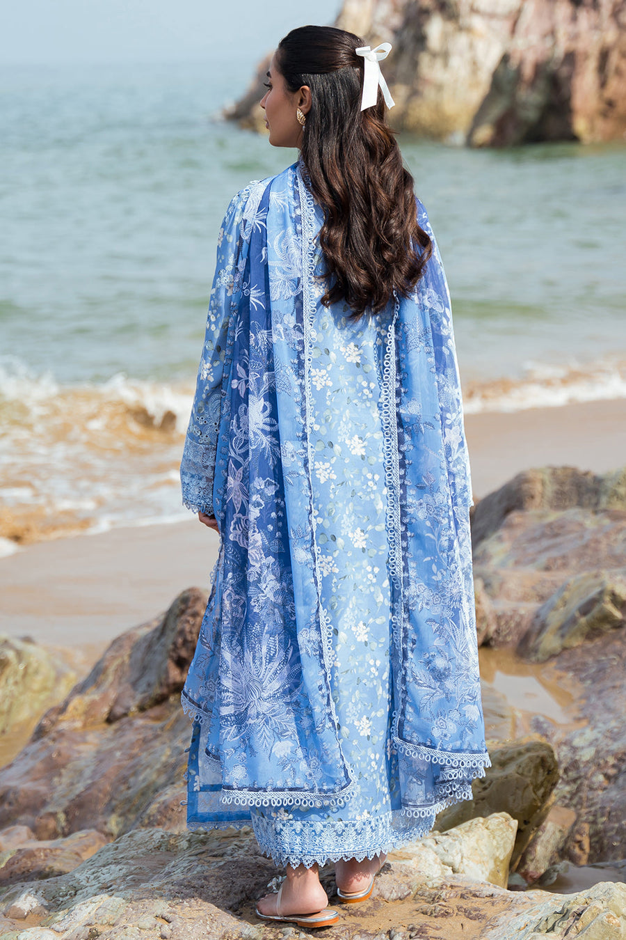 Afrozeh Summer Together Embroidered Lawn Unstitched 3Pc Suit - Zale