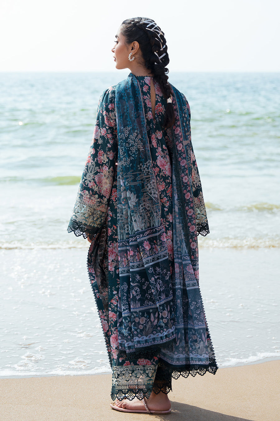Afrozeh Summer Together Embroidered Lawn Unstitched 3Pc Suit - Clover