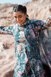 Afrozeh Summer Together Embroidered Lawn Unstitched 3Pc Suit - Clover