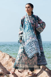 Afrozeh Summer Together Embroidered Lawn Unstitched 3Pc Suit - Clover
