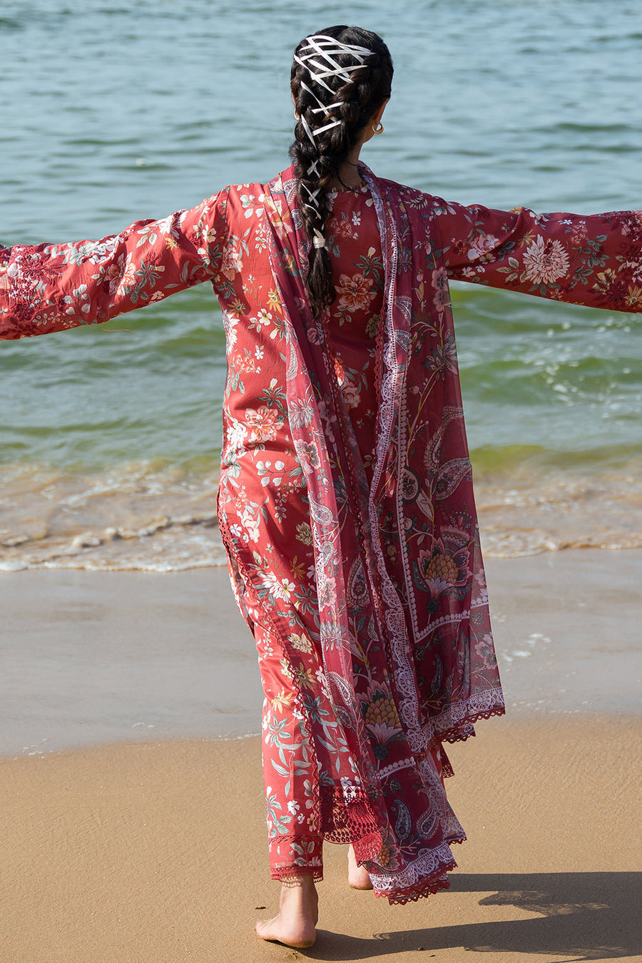 Afrozeh Summer Together Embroidered Lawn Unstitched 3Pc Suit - Scarley