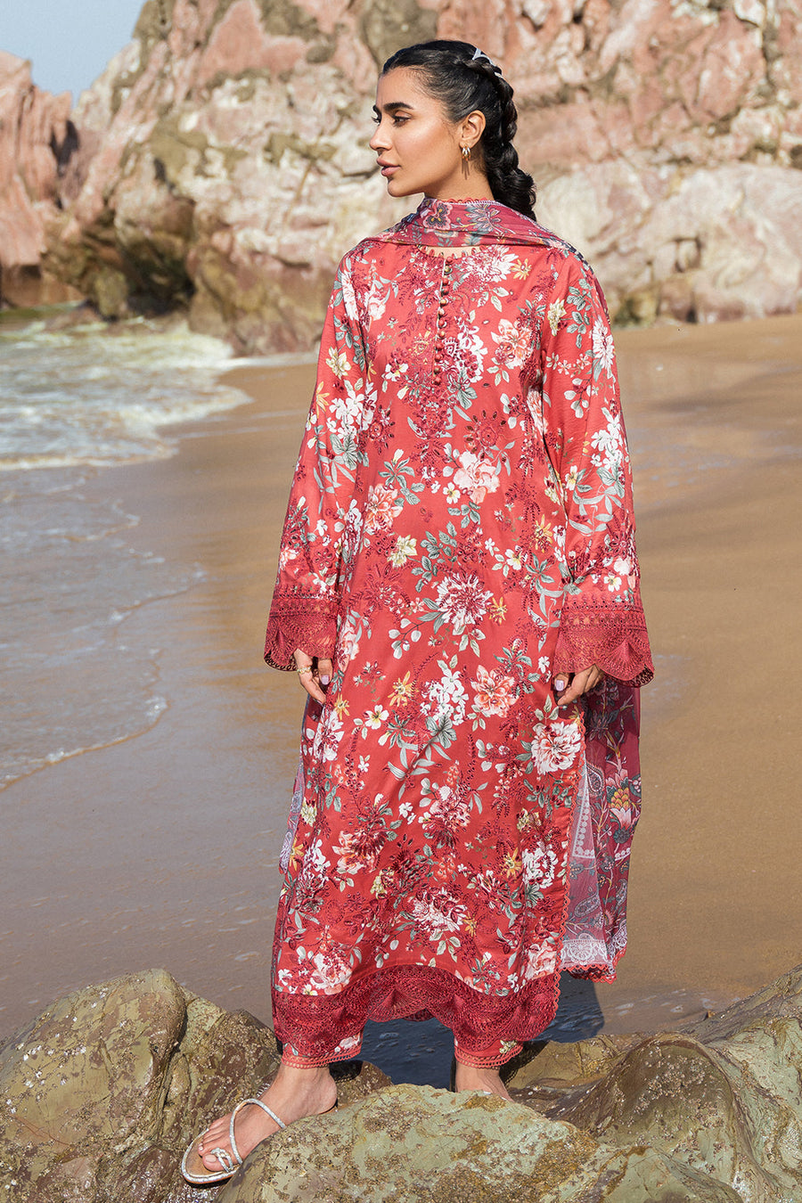Afrozeh Summer Together Embroidered Lawn Unstitched 3Pc Suit - Scarley