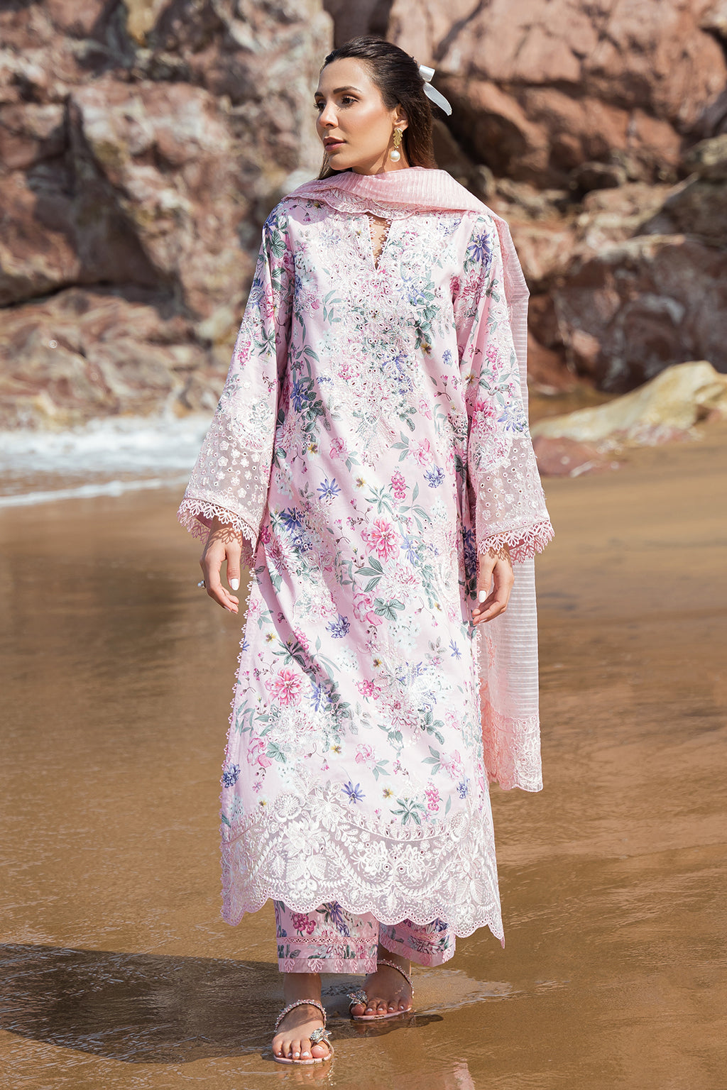 Afrozeh Summer Together Embroidered Lawn Unstitched 3Pc Suit Lily