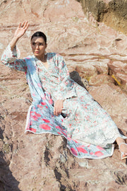 Afrozeh Summer Together Embroidered Lawn Unstitched 3Pc Suit - Topaz