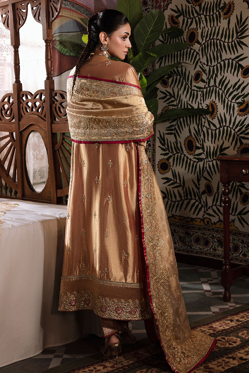 Mushq Sunehri Ramsha Edit Zari Silk Stitched 3Pc Suit - Aleha