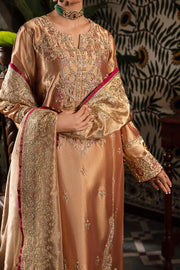 Mushq Sunehri Ramsha Edit Zari Silk Stitched 3Pc Suit - Aleha