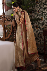 Mushq Sunehri Ramsha Edit Zari Silk Stitched 3Pc Suit - Aleha