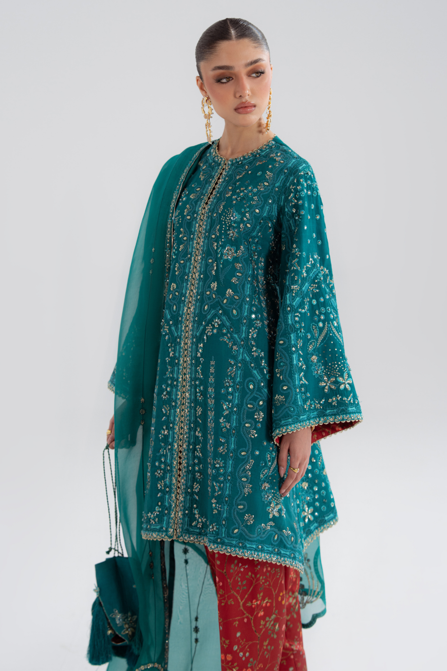 Soraya Silk Edit Embroidered Raw Silk Unstitched 3Pc Suit - Alina
