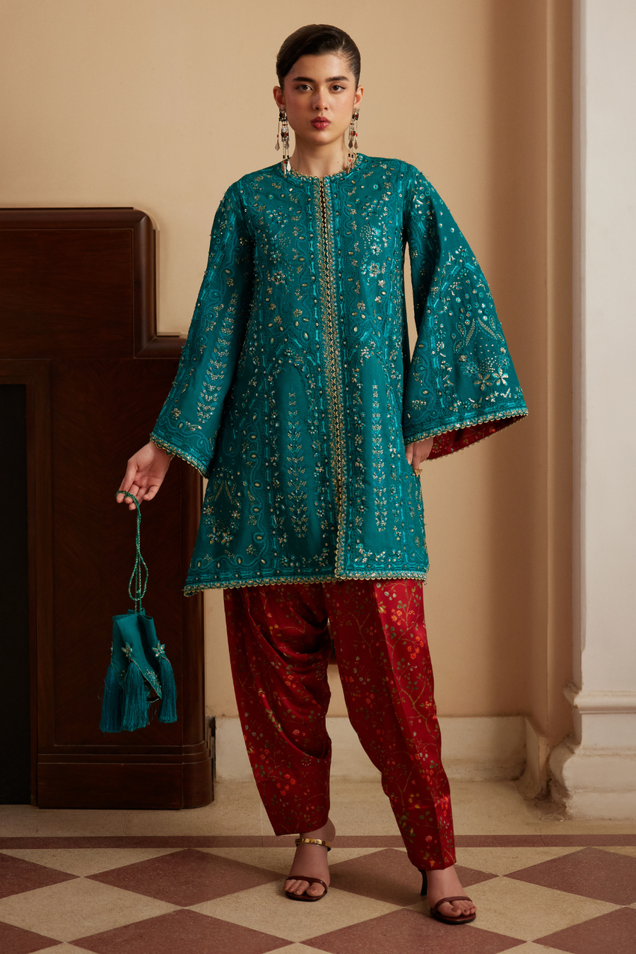 Soraya Silk Edit Embroidered Raw Silk Unstitched 3Pc Suit - Alina