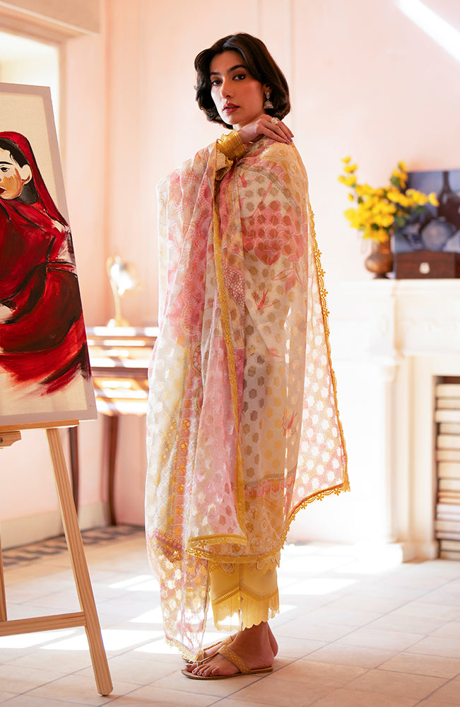 Seran Jahaan Unstitched Eid Edit Embroidered Lawn 3Pc Suit D-04 Aliyan