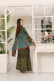 Feathers Premium Whisper of Elan Unstitched Lawn 3Pc Suit Alpine Aura-FT679