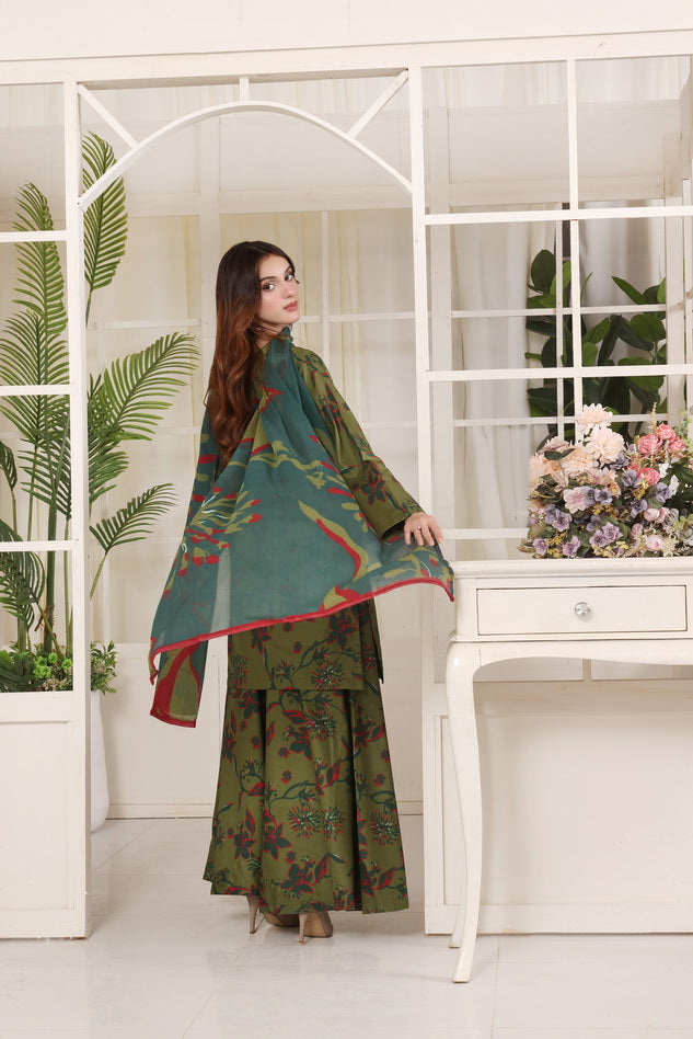 Feathers Premium Whisper of Elan Unstitched Lawn 3Pc Suit Alpine Aura-FT679