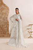 Farasha Luxury Formal Embroidered Chiffon Unstitched 3Pc Suit - Alpine White