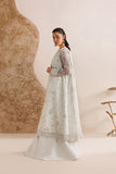 Farasha Luxury Formal Embroidered Chiffon Unstitched 3Pc Suit - Alpine White