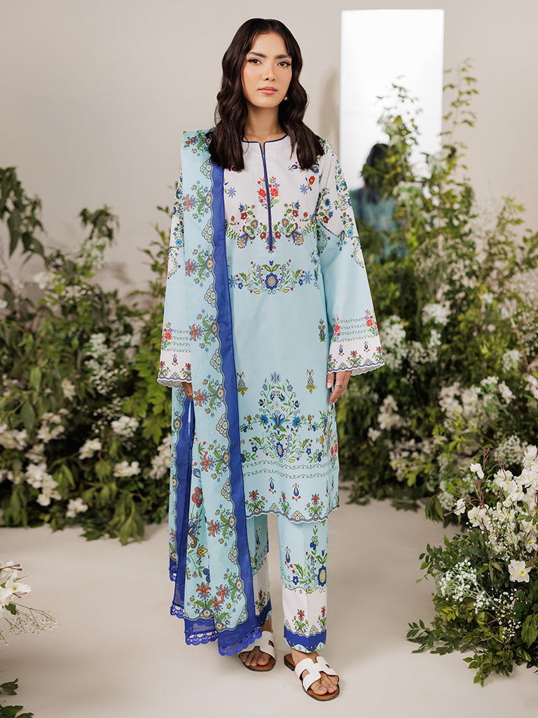 RajBari Amal Prints Exclusive 3Pc Unstitched Lawn Suit D-10