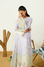 Zarposh Sundaze Embroidered Luxury Lawn Unstitched 3Pc Suit - AMALFI