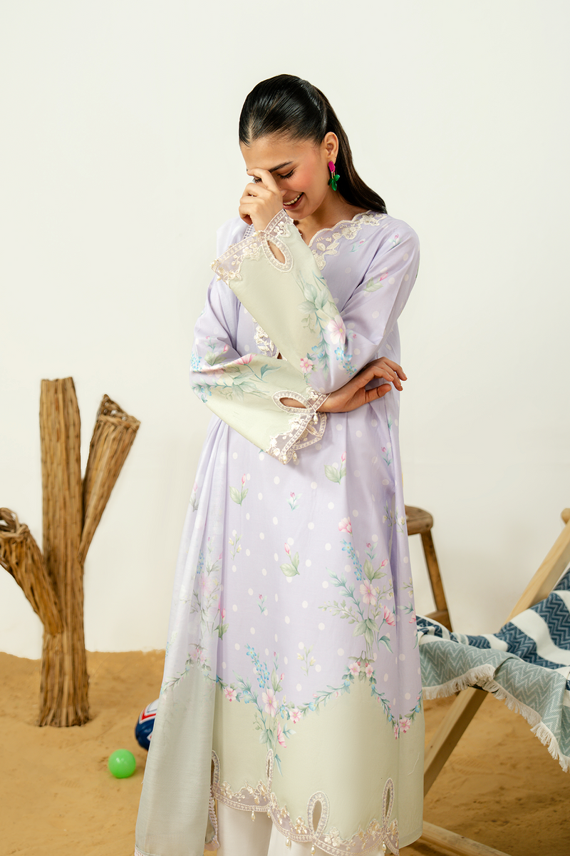 Zarposh Sundaze Embroidered Luxury Lawn Unstitched 3Pc Suit - AMALFI