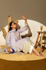 Zarposh Sundaze Embroidered Luxury Lawn Unstitched 3Pc Suit - AMALFI
