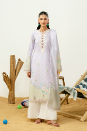 Zarposh Sundaze Embroidered Luxury Lawn Unstitched 3Pc Suit - AMALFI