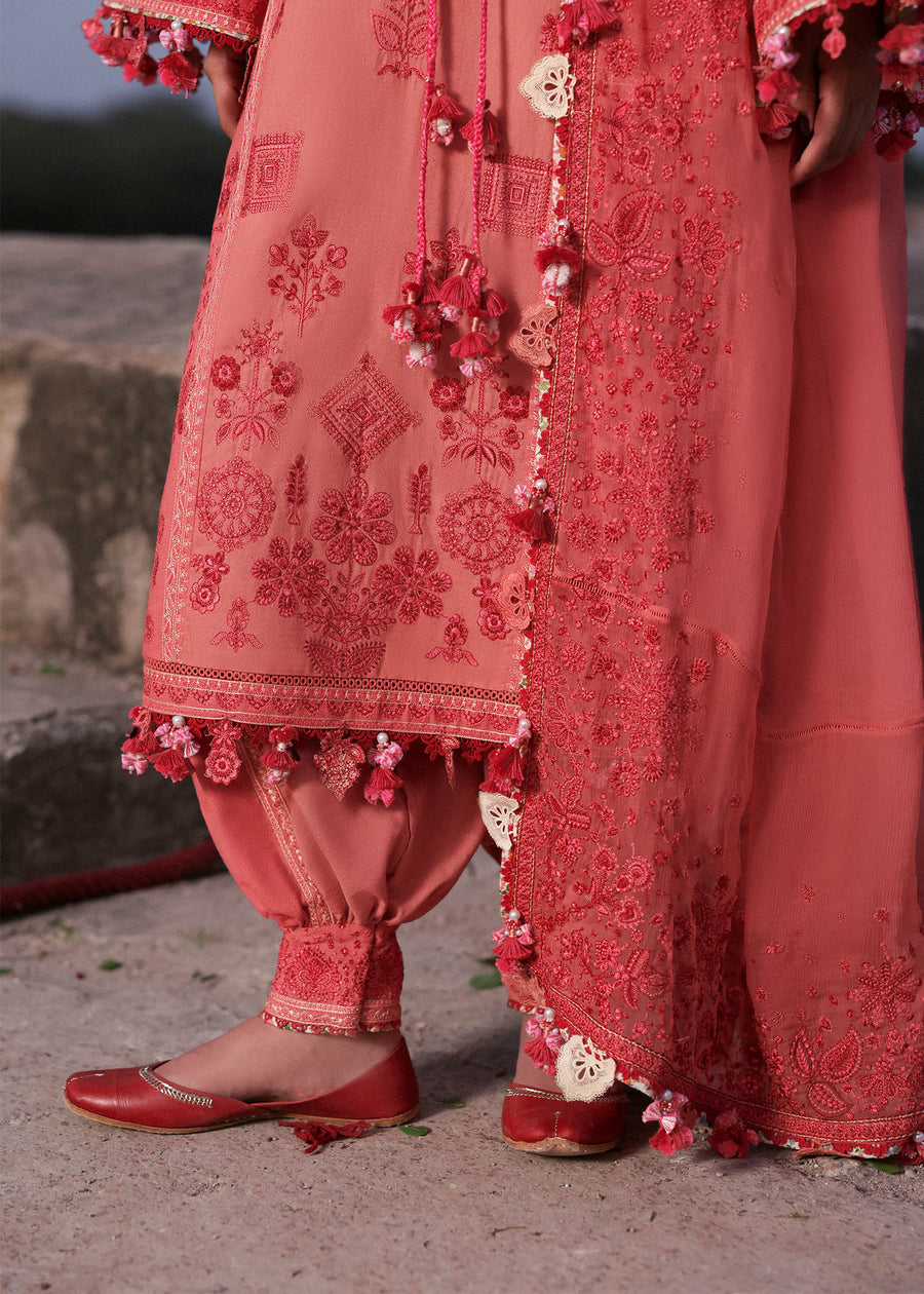 Hussain Rehar Embroidered Karandi Unstitched 3Pc Suit - Amani