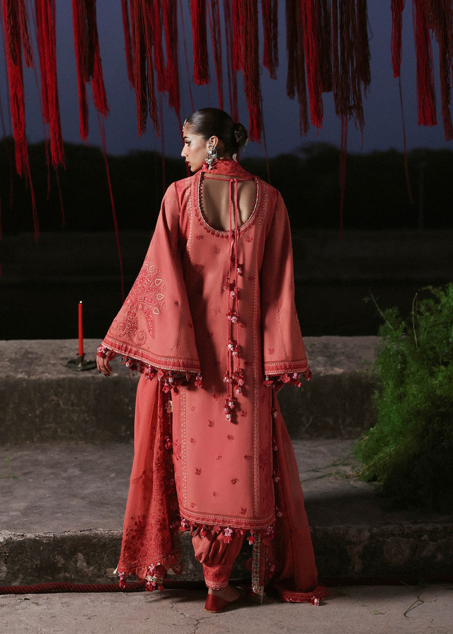 Hussain Rehar Embroidered Karandi Unstitched 3Pc Suit - Amani