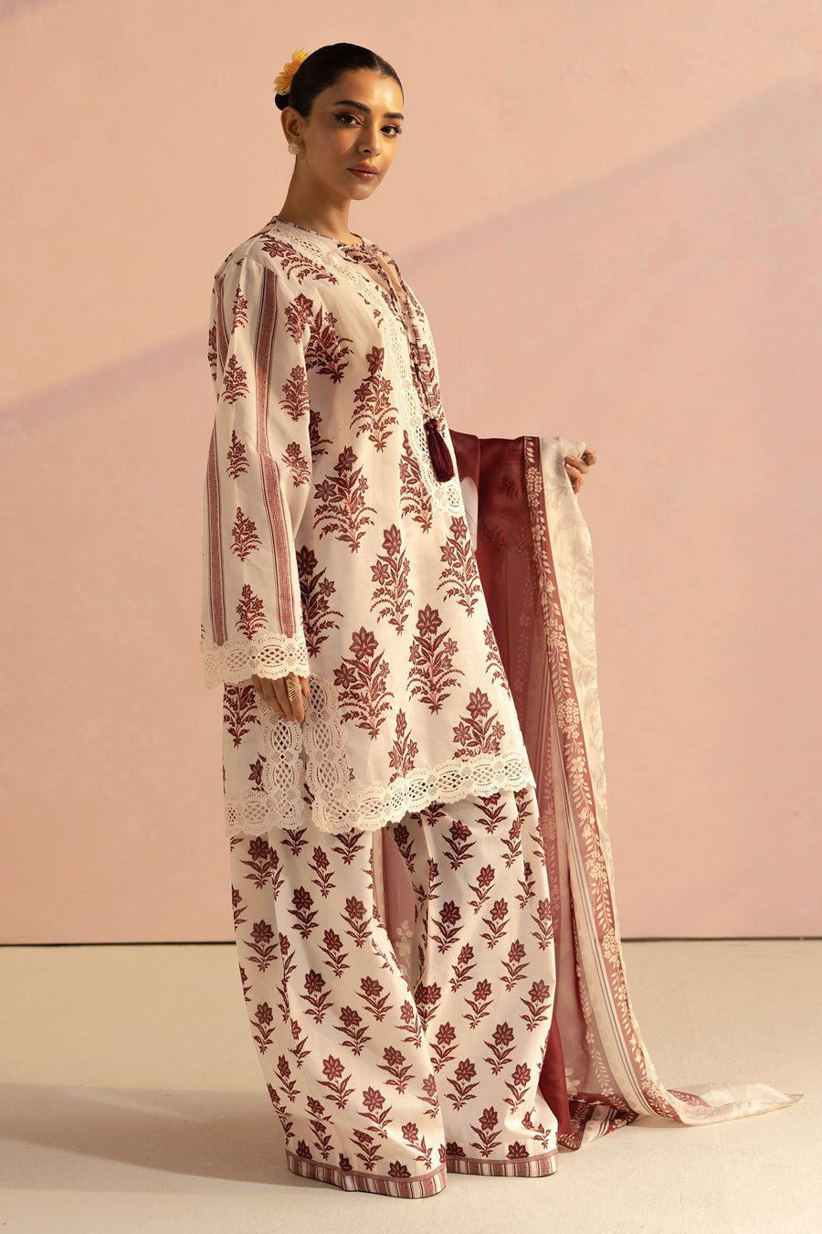 Coco by Zara Shahjahan Prints Unstitched Lawn 3Pc Suit D-01B AMARI