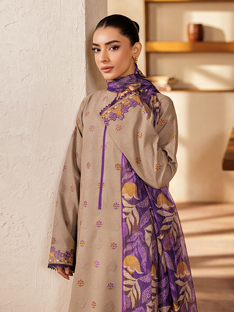 RajBari Amari Embroidered Lawn Jacquard Unstitched 3Pc Suit D-07